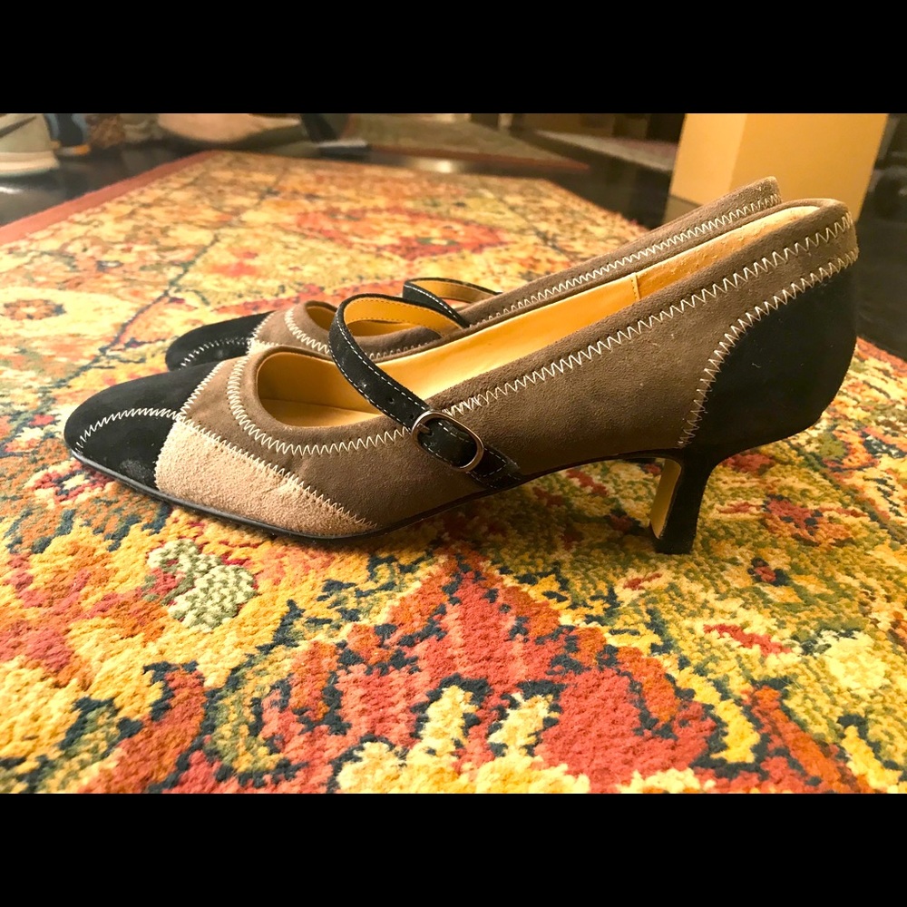 Karen Scott tri-color heeled Mary Janes